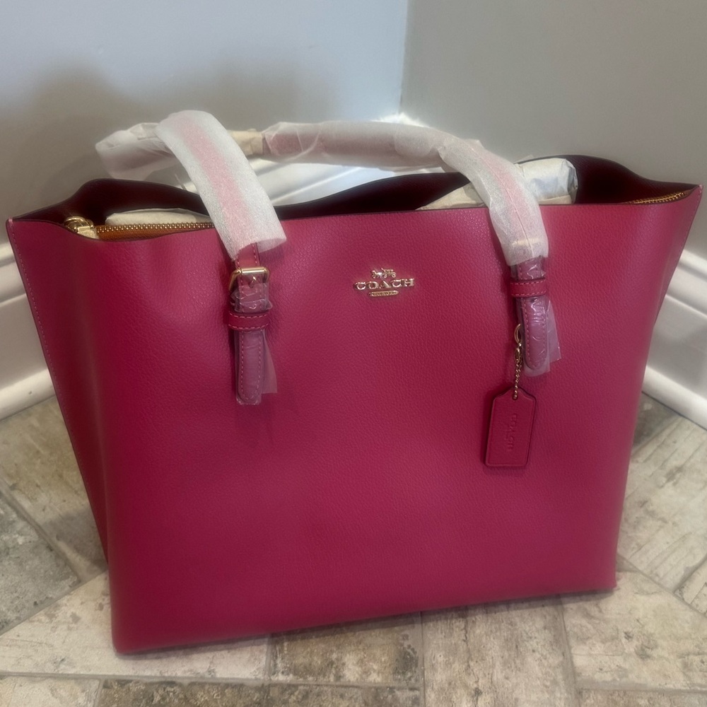 Coach Fuchsia Leather Tote Bag